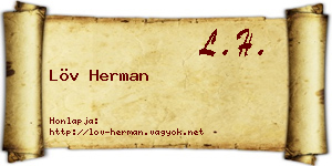 Löv Herman névjegykártya